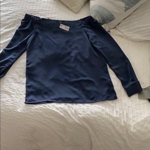 Navy blue blouse off shoulder